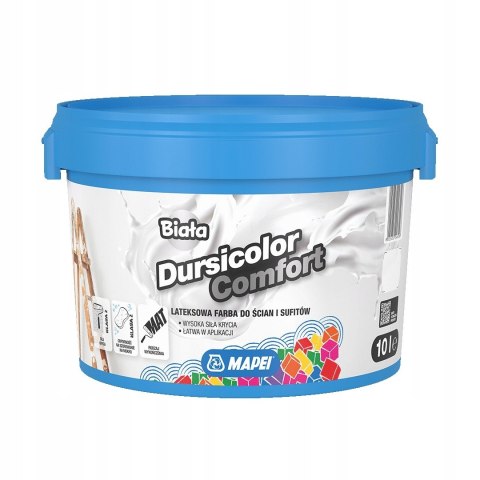 MAPEI FARBA BIAŁA MATOWA DURSICOLOR COMFORT 10L