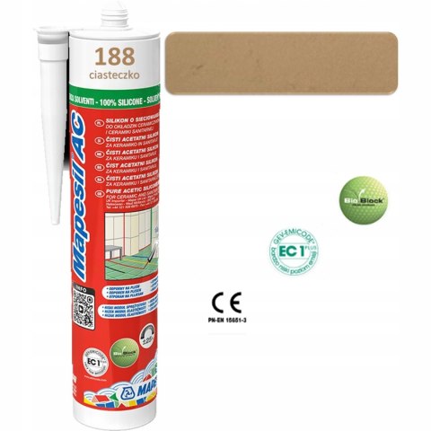 MAPEI SILIKON SANITARNY MAPESIL AC 188 CIASTECZKO 310 ml